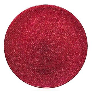 Bajo plato vidrio glitter rojo 33cm Luigi Bormioli