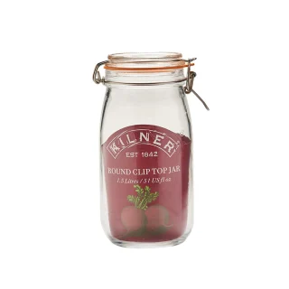 Frasco clip redondo con tapa vidrio 1.5 L Kilner