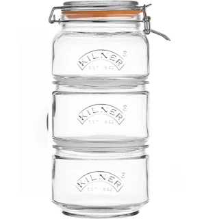 Juego de frascos para almacenar apilables Kilner