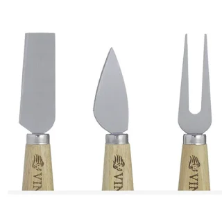 Juego 4 piezas de accesorios para queso madera 20 x 30 cm Viners desc