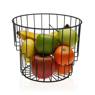 Frutero Alto Negro 24x19cm Acero Cromado Versa