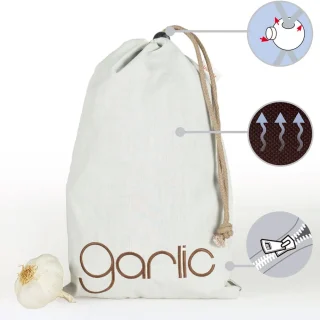 Bolsa fresca para ajos gris 20 x 32 cm Rayen