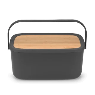 Panera con tapa bambu gris oscuro 39.5 cm Brabantia