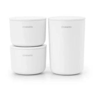 Juego de 3 accesorios para baño apilable blanco Brabantia