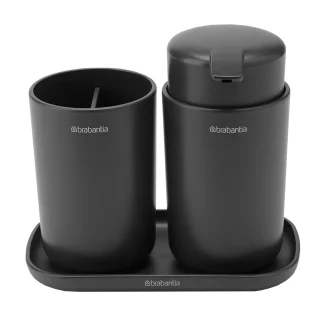 Juego de 3 accesorios para baño plástico gris Brabantia