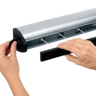 Tendedero Extensible de Pared Pull Out 22m | Ahorra Espacio  | Acero Cromado | Brabantia