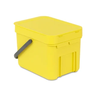 Cubo reciclaje con asa amarrillo 6L Brabantia