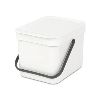 Cubo de reciclaje con asa blanco 6L. Brabantia