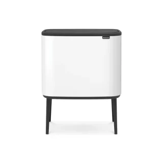 Bote basura doble cubo acero blanco 11 / 23 L Brabantia