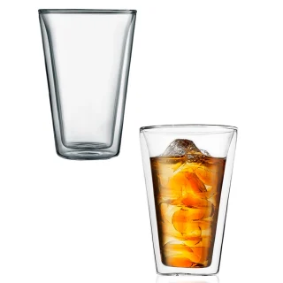 Juego canteen vaso vidrio doble pared 400 ml Bodum