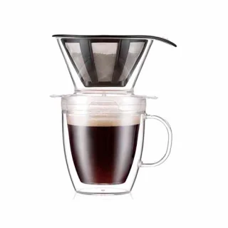 Taza doble pared con filtro para café 310 ml negro Bodum