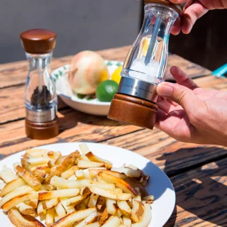 Molino de sal 3 niveles madera/acrílico 18 cm Cole&Mason