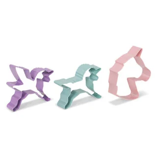 Juego de 3 cortadores de galleta Unicornio Patisse