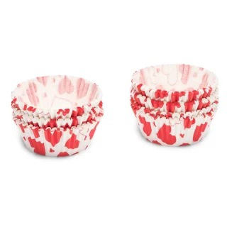 Juego de 200 capacillos para cupcakes papel corazón Patisse