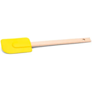 Espátula silicón amarillo mango de madera Patisse