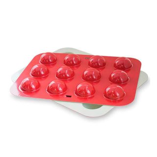 Molde para hornear cake pops de aluminio rojo 12 espacios Nordicware