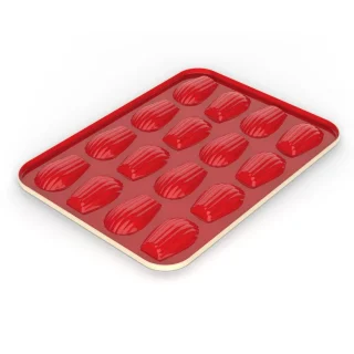 Molde para madalena aluminio rojo 16 cavidades Nordicware