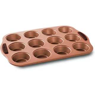 Molde para panques acero y cobre 12 espacios Nordicware