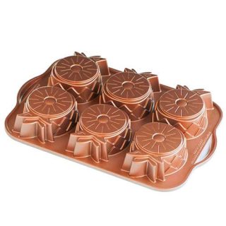 Molde para hornear de aluminio 6 espacios mini piñas 1.18 L Nordicware