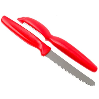 Juego de cuchillo y pelador color rojo Wusthof desc