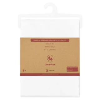 Juego de Cama 150cm Microfibra Lisa Blanca Dosantex