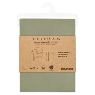 Juego de Cama 90cm Microfibra Verde Kaki Dosantex