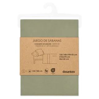 Juego de Cama 150cm Microfibra Verde Kaki Dosantex