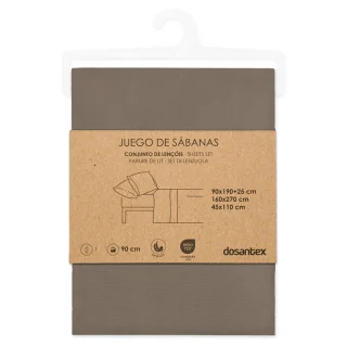 Juego de Cama 90cm Microfibra Chocolate Dosantex