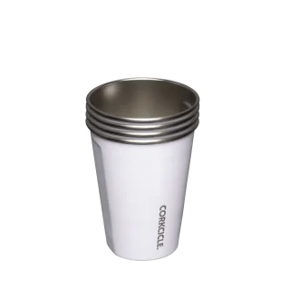 Juego 4 vasos termicos acero blanco 532ml Corkcicle