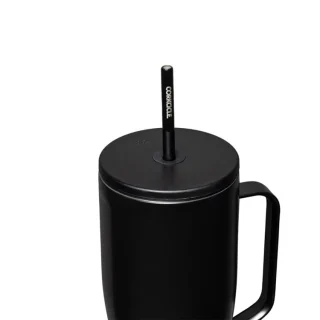 Taza termica con popote acero inoxidable negro 887ml Corkcicle