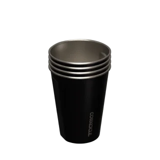 Juego de 4 vasos termicos acero inoxidable negro 532ml Corkcicle