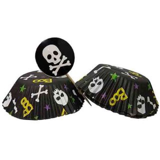 Juego decorativo de cupcakes calavera 5 cm Silikomart