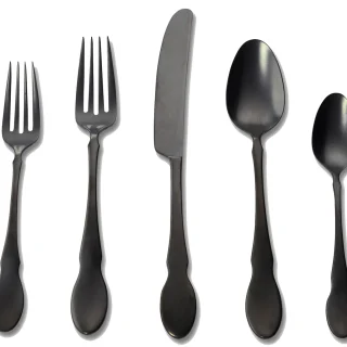 Juego de cubiertos ebony 20 piezas acero negro Gourmet Settings