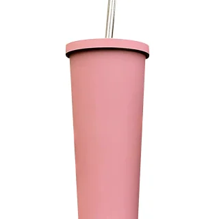 Termo con tapa y pop 600 ml acero inoxidable rosa Linnar