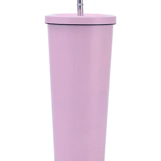 Termo con tapa y pop 600 ml acero inoxidable lila Linnar