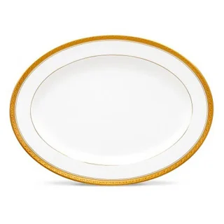 Platon oval de porcelana Crestwood Gold 40 cm Noritake