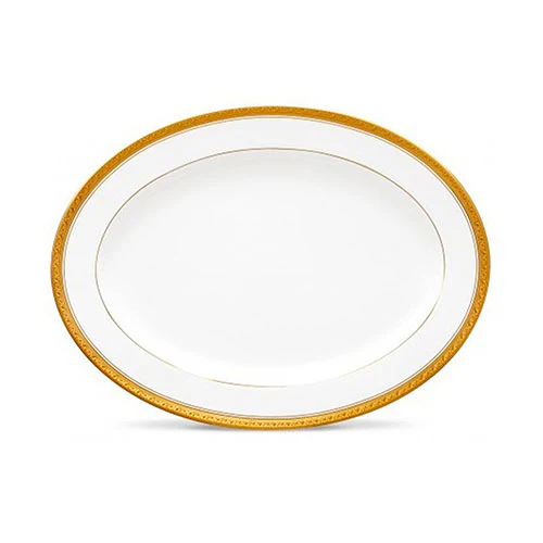 Platon oval de porcelana Crestwood Gold 35 cm Noritake
