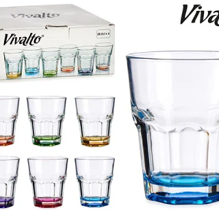 Pack 6 Vasos de Base Coloreada 285ml Surtido 6 colores