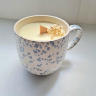 Vela de hogar «Tazavela» con asa – Aroma bergamota, lima, limón