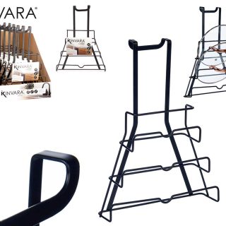 Soporte Negro Metal Percha Soporte Tapas Sartenes
