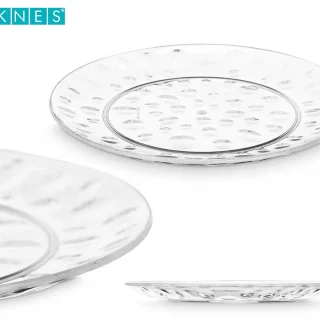 Plato Postre Plástico Puntos 21,5cm Transparente Leknes