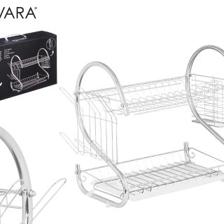 Escurreplato 2 Pisos Cromado Blanco Accesorios