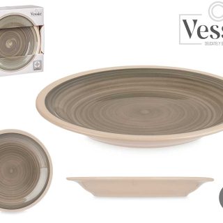 Pack 6 Platos Postre Gres Gris Borde