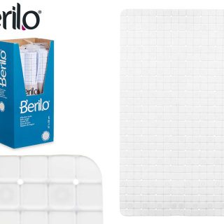 Alfombra Baño Antideslizante Cuadros Blanco Grande