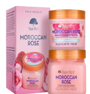 Tree Hut Moroccan  Rose exfoliante + manteca corporal Pack regalo