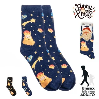 Calcetines Adulto Talla Única Reyes Negro/Azul