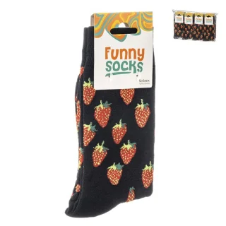1 Par Calcetines Fresa Funny Socks