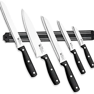 Set 5 Cuchillos con Barra de Soporte Magnética Masterpro Acero Inoxidable