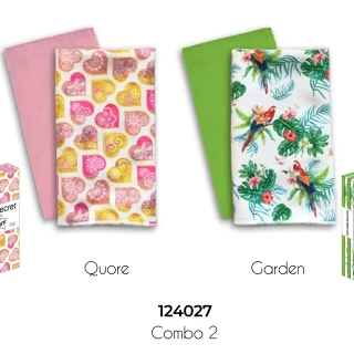 Set 4 Paños Estampado Quore y Garden 50x40cm Combo 2