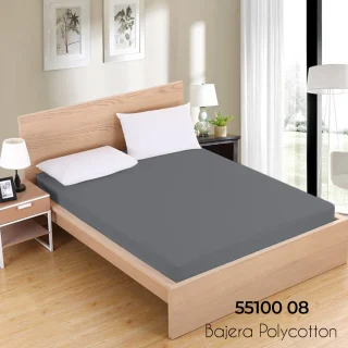 Sábana Bajera Gris Cama 135cm Ajustable Polycotton